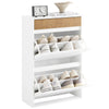 SoBuy FSR205-WN Zapatero Entrada con 2 Puertas Abatibles y Estante Blanco y Madera