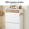 SoBuy FSR205-WN Zapatero Entrada con 2 Puertas Abatibles y Estante Blanco y Madera