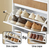 SoBuy FSR205-WN Zapatero Entrada con 2 Puertas Abatibles y Estante Blanco y Madera
