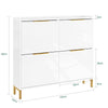 SoBuy FSR206-GW Sapateira estreita 19 cm Sapateira com 4 portas Corredor Branco 100x19x90 cm