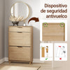 SoBuy FSR212-N Zapatero Estrecho Madera 24cm con cajón y 2 puertas