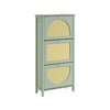 SoBuy FSR222-GR Mueble Zapatero Estrecho de 3 Puertas con Mimbre Verde 62x25x121.5 cm