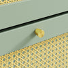 SoBuy FSR222-GR Mueble Zapatero Estrecho de 3 Puertas con Mimbre Verde 62x25x121.5 cm