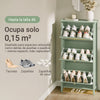SoBuy FSR222-GR Mueble Zapatero Estrecho de 3 Puertas con Mimbre Verde 62x25x121.5 cm