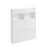 SoBuy FSR224-E-W Mueble Zapatero Ultra Delgado con 4 Puertas y 2 Cajones Blanco 98x19x120 cm