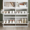 SoBuy FSR224-E-W Mueble Zapatero Ultra Delgado con 4 Puertas y 2 Cajones Blanco 98x19x120 cm