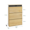 SoBuy FSR226-E-N Zapatero estrecho 3 puertas roble claro 78x19x115.4 cm