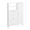 SoBuy FSR230-W Zapatero Estrecho con Puertas Abatibles Blanco 83x14x117.5 cm