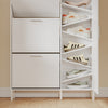 SoBuy FSR230-W Zapatero Estrecho con Puertas Abatibles Blanco 83x14x117.5 cm
