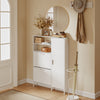 SoBuy FSR230-W Zapatero Estrecho con Puertas Abatibles Blanco 83x14x117.5 cm