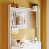 SoBuy FSR233-W Armario Zapatero Estrecho Blanco con Espejo y 6 Ganchos 83x14x197 cm