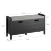 SoBuy FSR63-II-SCH Banco Zapatero con Asiento y Almacenaje con 2 Puertas Negro
