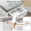 Banco para calçado SoBuy FSR64-WG com assento e organizador de arrumação, 2 abas | Madeira branca envelhecida