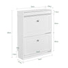 SoBuy FSR78-LW Sapateira estreita com 2 abas e 1 gaveta para entrada e corredor 75x96x24 cm