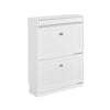 SoBuy FSR78-LW Sapateira estreita com 2 abas e 1 gaveta para entrada e corredor 75x96x24 cm