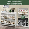 SoBuy FSR79-WG Zapatero Estrecho 4 Solapas para Entrada y Recibidor | Madera Envejecida Blanca