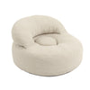 SoBuy FST100-MI Sillón Relax Individual Moderno con Reposapiés Blanco Crema 110x125x65 cm