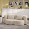 SoBuy FST101-MI Sofá cama 2 plazas convertible de pana beige Multifuncional para espacios pequeños