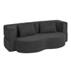 SoBuy FST101-SCH Sofá cama 2 plazas convertible de pana negra 177x107x32 cm