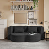 SoBuy FST101-SCH Sofá cama 2 plazas convertible de pana negra 177x107x32 cm