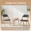 SoBuy FST92-SGx2 Pack de 2 cadeiras dobráveis ​​de madeira com assento e encosto cinzentos