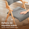 Preventa-SoBuy FST98-HG Silla de Madera con Cojín para Comedor Plegable y Montada Gris