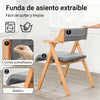 Preventa-SoBuy FST98-HG Silla de Madera con Cojín para Comedor Plegable y Montada Gris