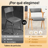 Preventa-SoBuy FST98-HG Silla de Madera con Cojín para Comedor Plegable y Montada Gris