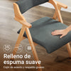 Preventa-SoBuy FST98-SG Silla de Madera con Cojín para Comedor Plegable y Montada Gris Oscuro