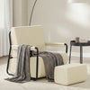 SoBuy FST99-MI Sillón Relax Pequeño y Cómodo Butaca de Salón Nórdica Blanco Crema 59x74x78 cm