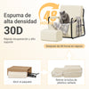 SoBuy FST99-MI Sillón Relax con reposapiés, Espuma 30D y Confort ergonómico Beige 67x74x78