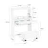 SoBuy FWT105-II-W Mesa Escritorio Plegable con 1 carro 64x62x98cm