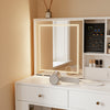 SoBuy FWT114-E-W Tocador con LED estación de Carga y Taburete Blanco 120x40x127cm