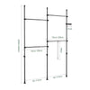 Cabide SoBuy KLS03-II-SCH com 4 barras preto