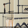 Cabide SoBuy KLS03-II-SCH com 4 barras preto