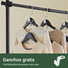 Cabide SoBuy KLS03-II-SCH com 4 barras preto