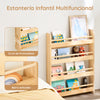 SoBuy KMB08-K-N Librería infantil con 4 Estantes L60cm Natural