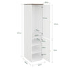 SoBuy KSB03-W Armario Blanco Pequeño con 2 Puertas Ropero Moderno Estrecho con Barra 45x55x187 cm