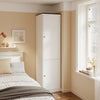 SoBuy KSB03-W Armario Blanco Pequeño con 2 Puertas Ropero Moderno Estrecho con Barra 45x55x187 cm