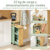 SoBuy NSR14-GR Carrito Estrecho Multiusos con Ruedas para comedor o baño Verde 50x20x79 cm