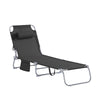 SoBuy OGS35-SCH Tumbona Plegable con Almohada Negro