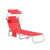 SoBuy OGS48-R Tumbona Plegable con Respaldo Reclinable y Parasol