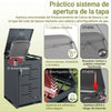 SoBuy OGS63-DG Cobertizo de Basura con Puerta cerrable Gris Oscuro 69x80x116 cm