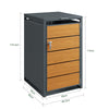 SoBuy OGS63-N Armario modular de exterior para reciclaje con efecto madera 69x80x116 cm