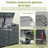 SoBuy OGS64-DG Cobertizo Cubos Basura Exterior Metal 3x240L Antracita, cerradura y soft-close, 134x80x116 cm
