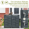 SoBuy OGS64-DG Cobertizo Cubos Basura Exterior Metal 3x240L Antracita, cerradura y soft-close, 134x80x116 cm