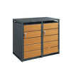 SoBuy OGS64-N Armario para cubos de reciclaje con efecto madera Gris Oscuro 134x80x116 cm