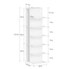 SoBuy STR14-W Estantería de pared de madera blanca mate Librería estrecha con 7 baldas
