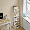 SoBuy STR14-H-W Estantería blanca de 7 niveles Librería estrecha con baldas 30x32.5x146.8 cm