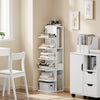 SoBuy STR14-W Estantería de pared de madera blanca mate Librería estrecha con 7 baldas